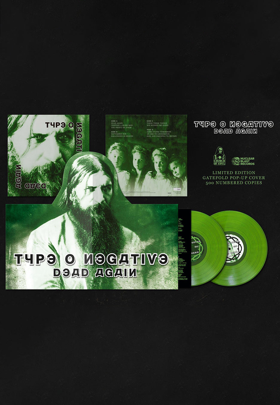 Type O Negative - Dead Again Ltd. Green - Colored 2 PopUp Vinyl | Neutral-Image
