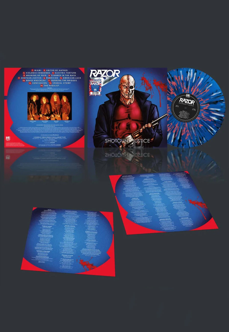 Razor - Shotgun Justice Ltd. Blue w/ Red/White/Black - Splattered Vinyl | Neutral-Image