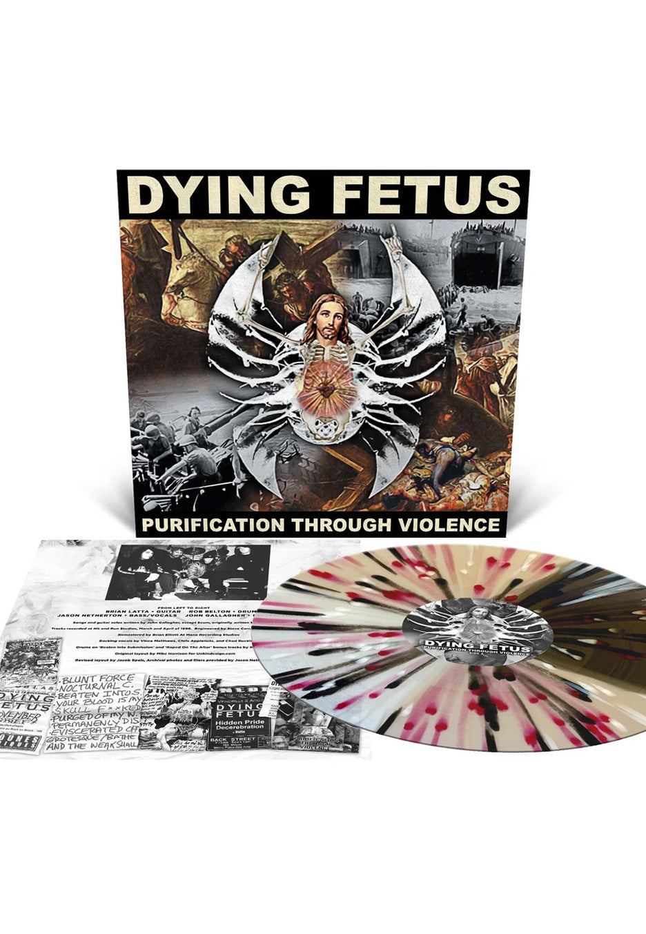 Dying Fetus Purification Through Violence Ltd. Black Ice/Gold Quad w/ White/Red/Black Splattered Vinyl