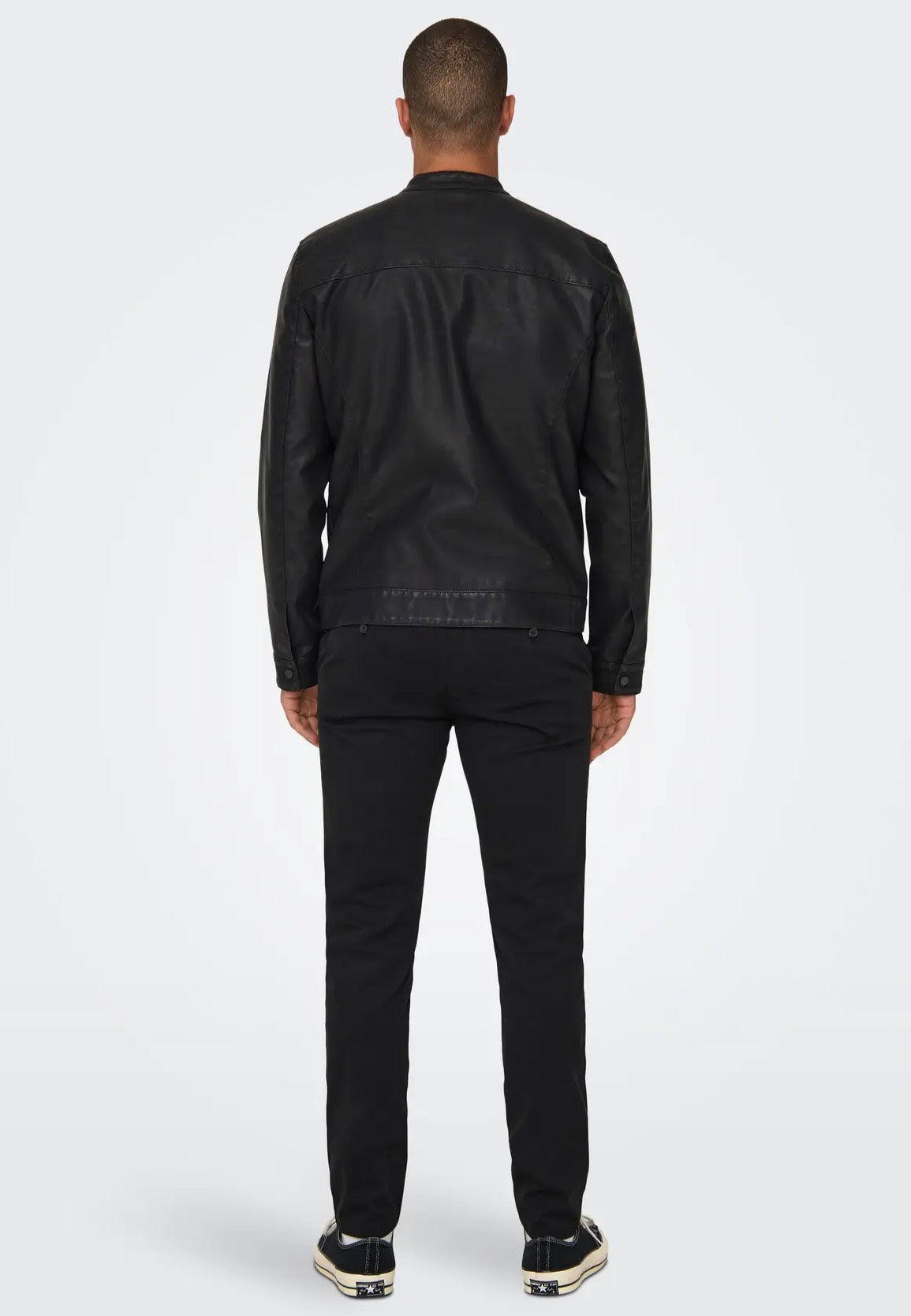 Only & Sons - Mike PU Racer Black - Leather Jacket | Men-Image