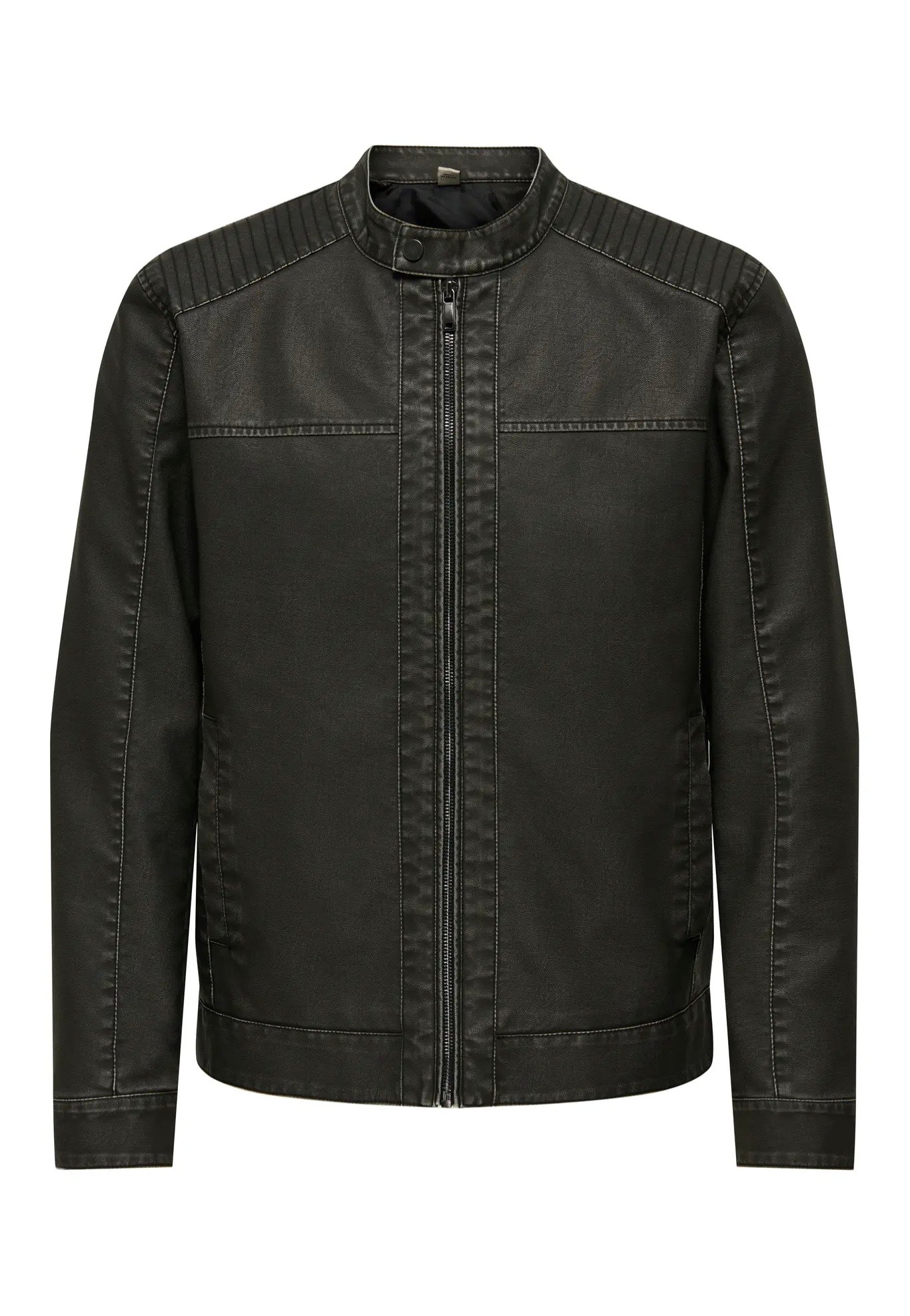 Only & Sons - Mike PU Racer Black - Leather Jacket | Men-Image