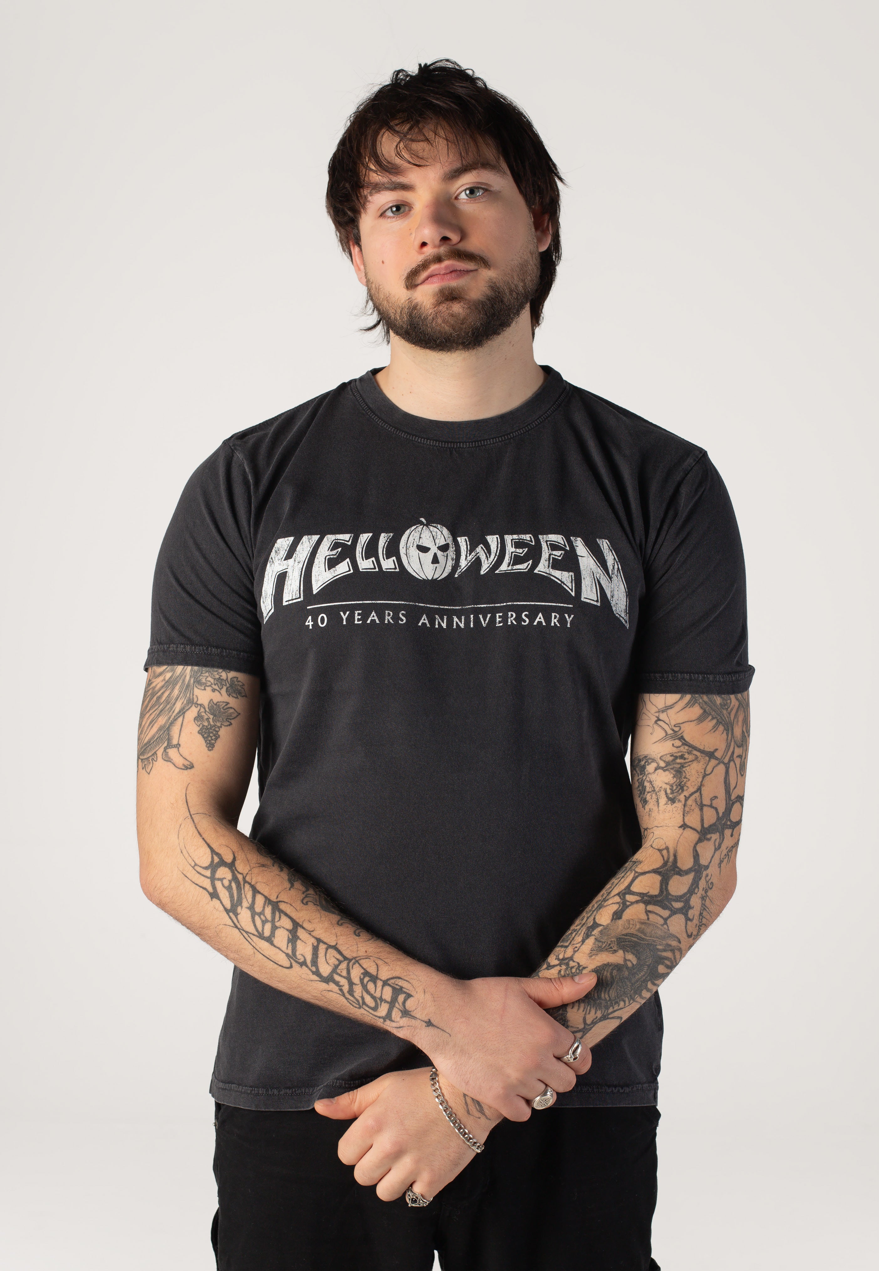 Helloween - Classic Logo Acid Washed	- T-Shirt | Neutral-Image