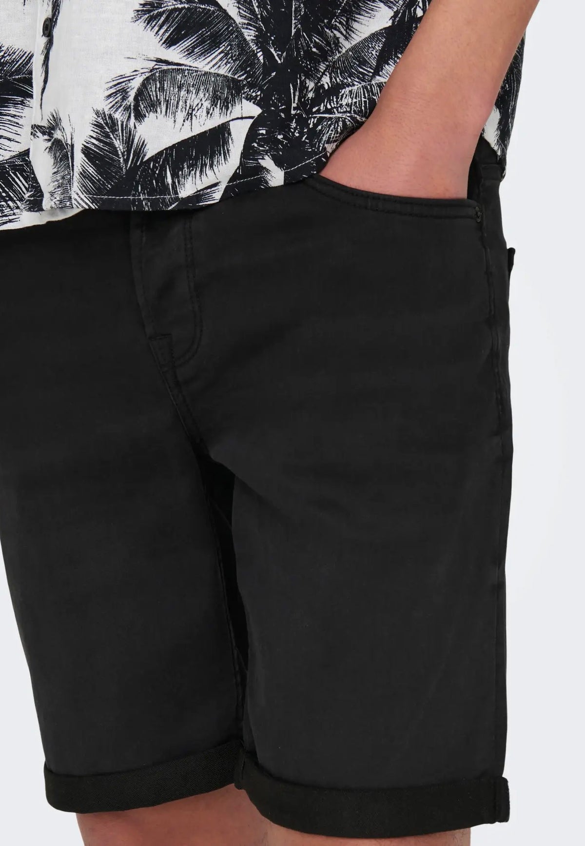 Only & Sons Ply Life Reg Black Shorts