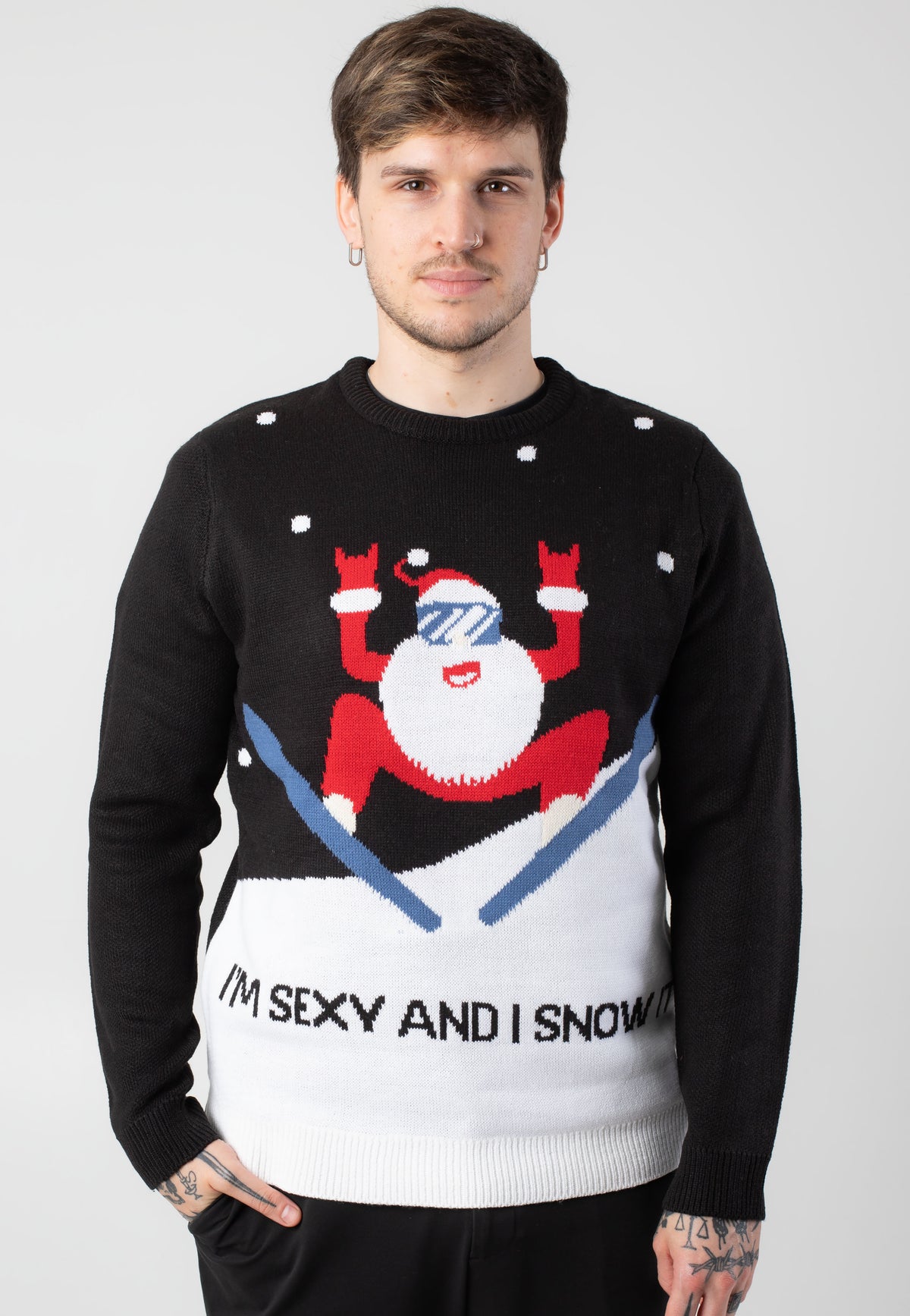 Only & Sons Xmas Reg 5 Placement Black Skiing Pullover