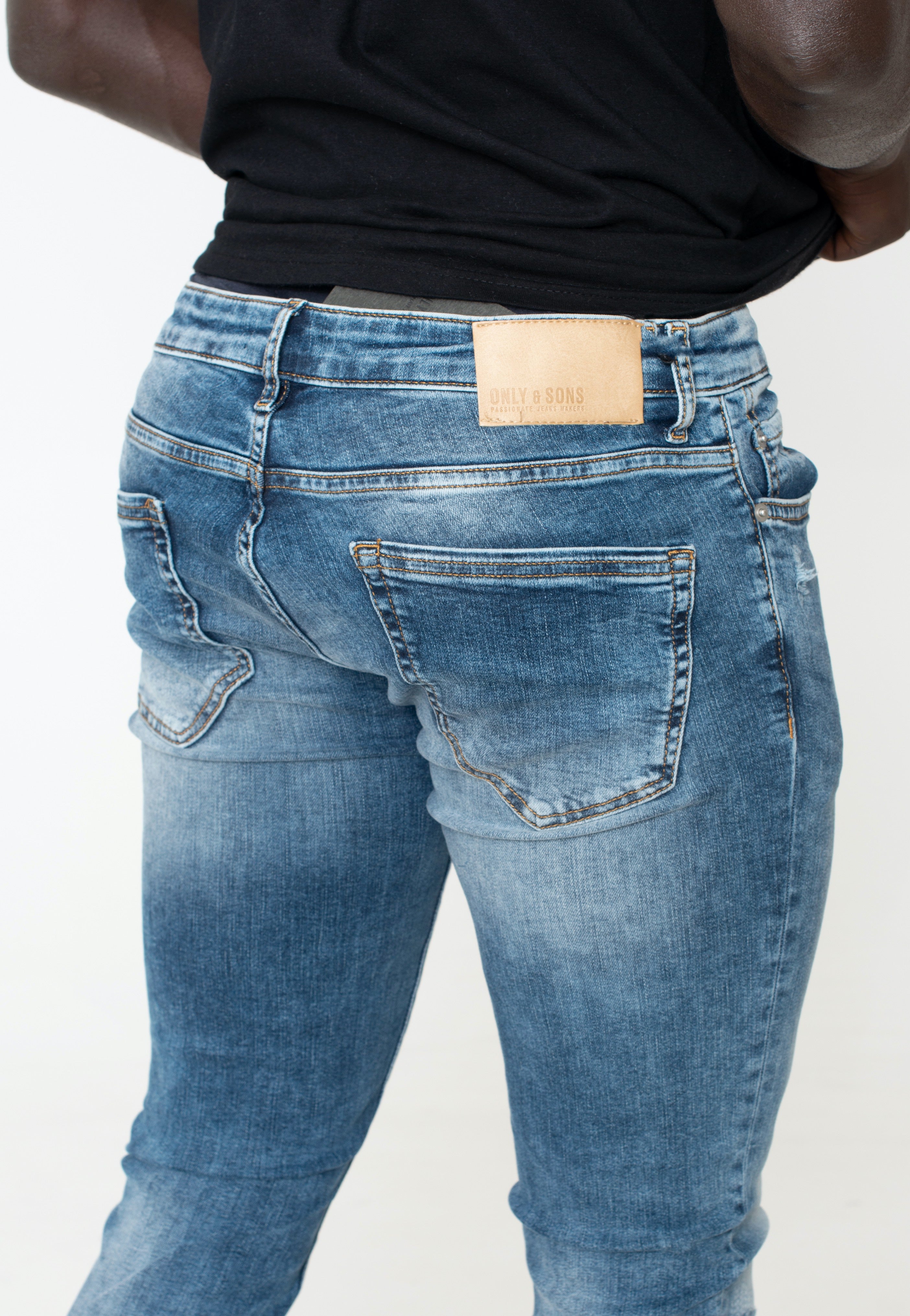 Only & Sons - Warp Skinny Medium Blue Denim - Jeans | Men-Image