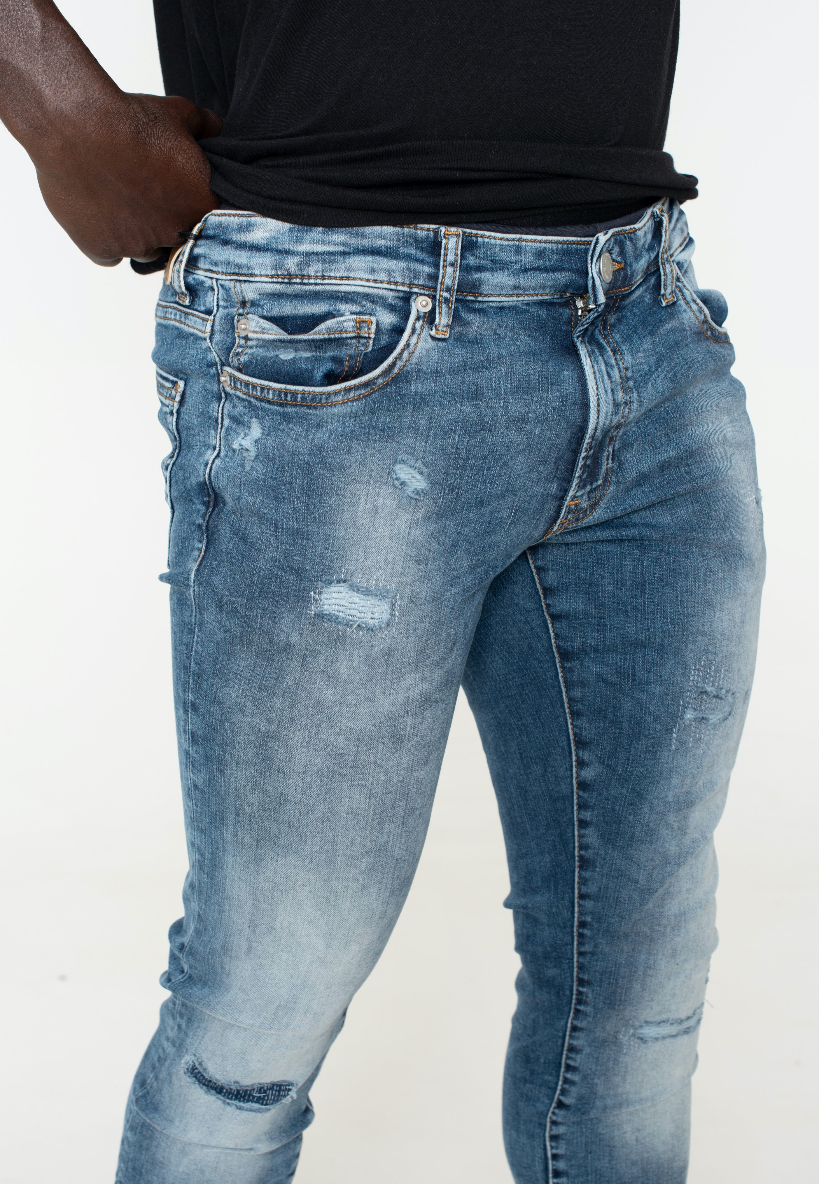 Only & Sons - Warp Skinny Medium Blue Denim - Jeans | Men-Image