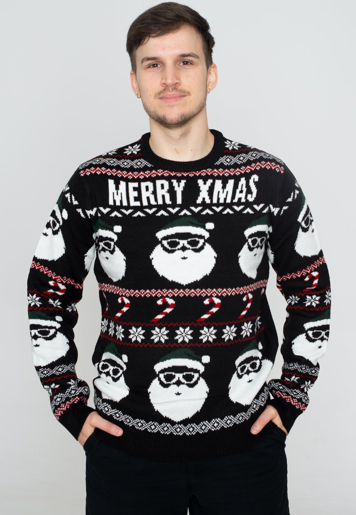 Only & Sons Xmas Santa Jaq Reg Black Pullover