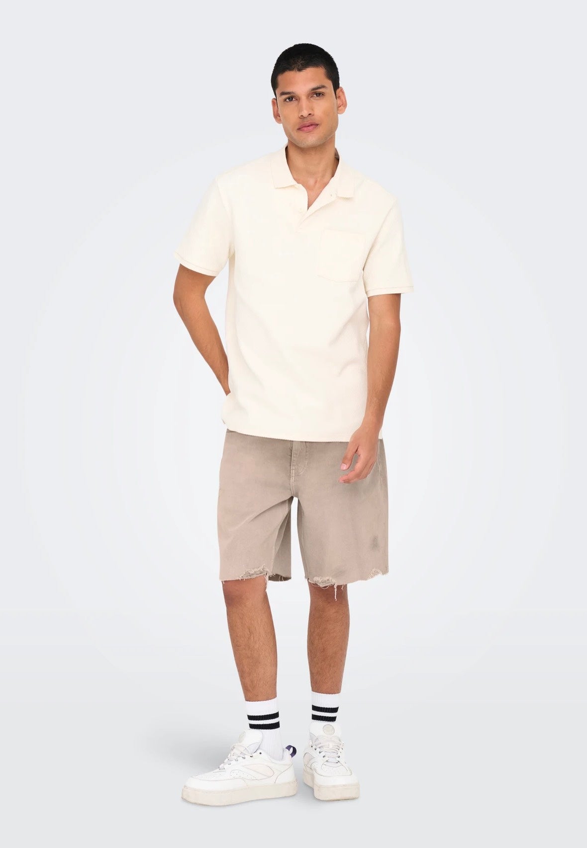 Only & Sons - Edge Light Blue Bleached Denim - Shorts | Men-Image