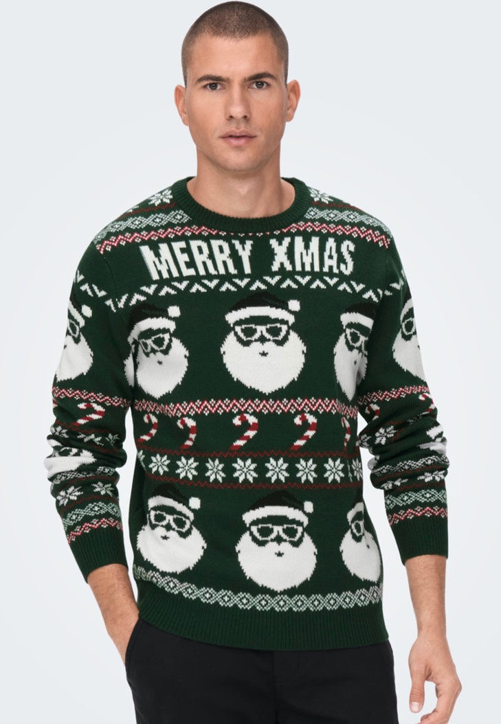 Only & Sons Xmas Santa Jaq Reg Eden Pullover
