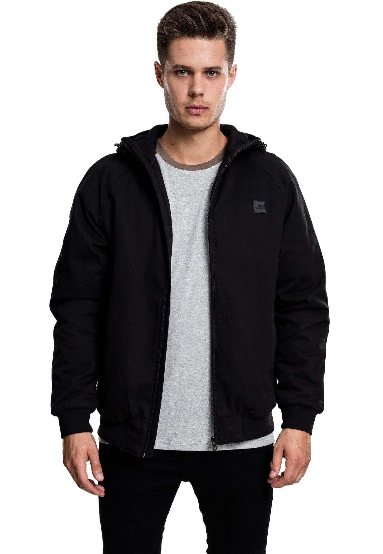 Urban Classics - Hooded Cotton Black - Jacket | Men-Image