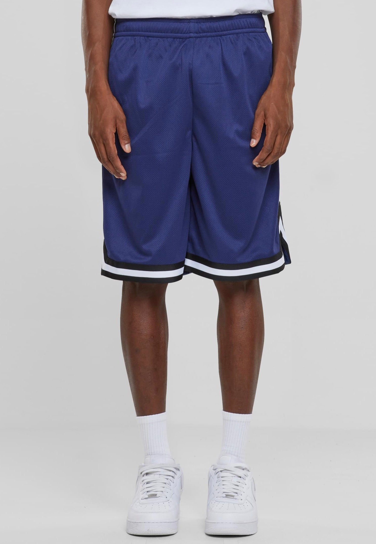 Urban Classics - Stripes Mesh Darkblue/Black/White - Shorts | Men-Image