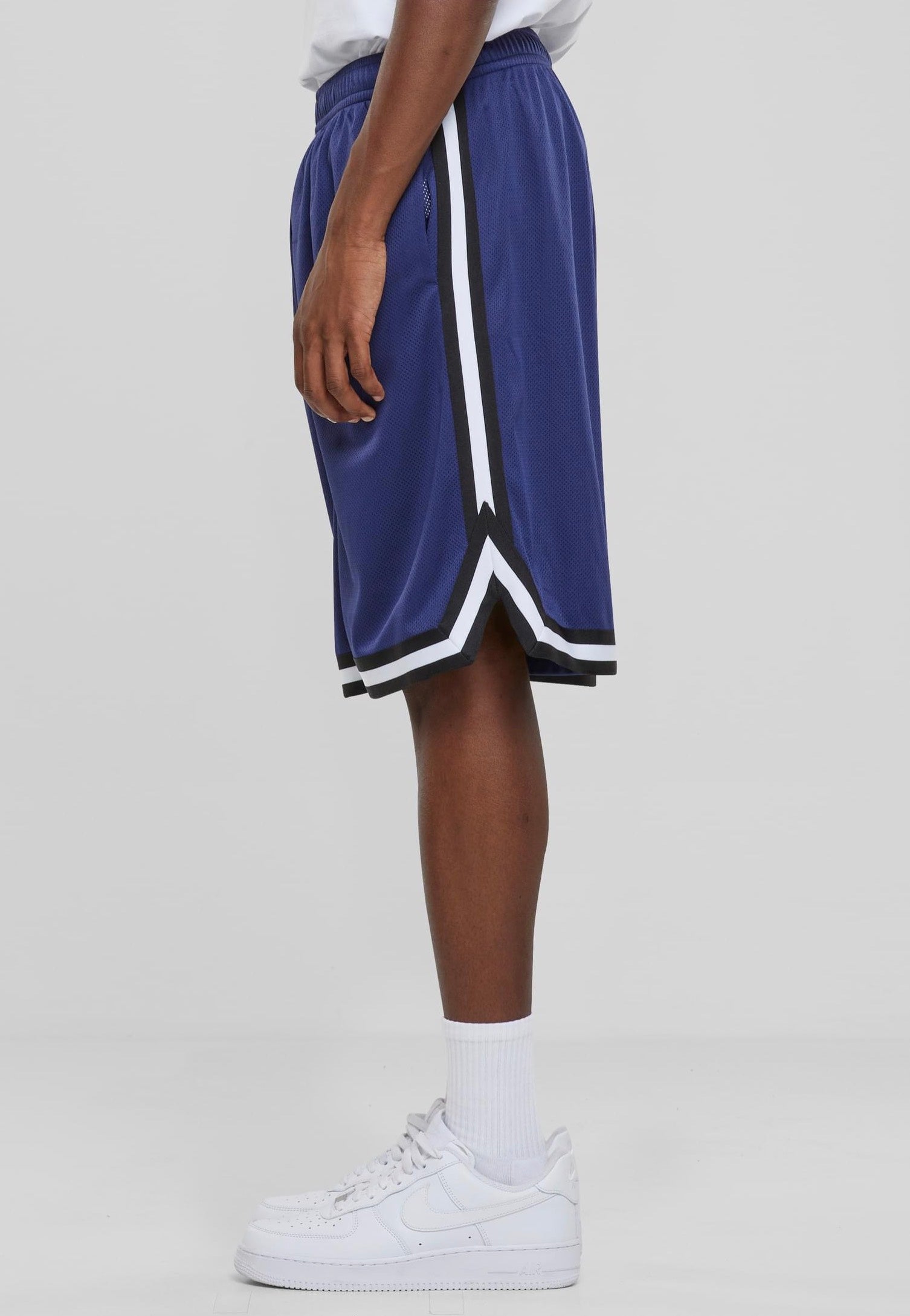Urban Classics - Stripes Mesh Darkblue/Black/White - Shorts | Men-Image
