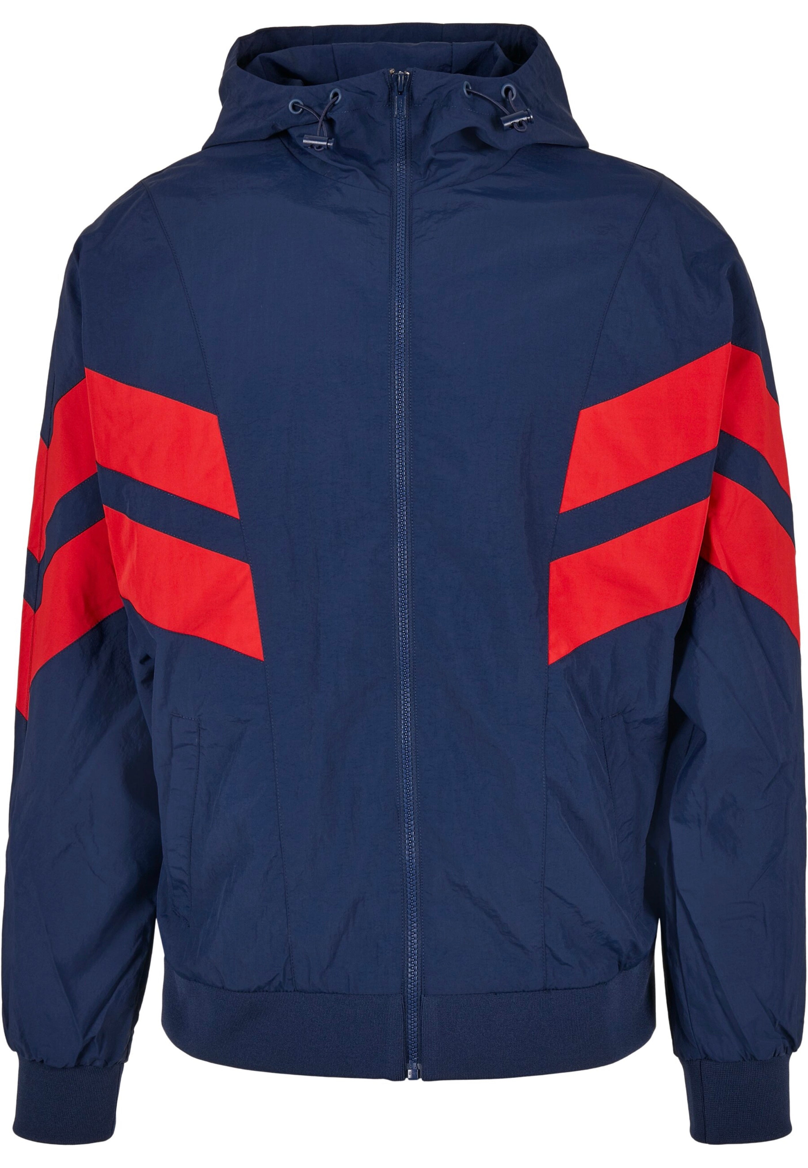 Urban Classics - Crinkle Panel Track Darkblue/Cityred - Track Jacket | Men-Image
