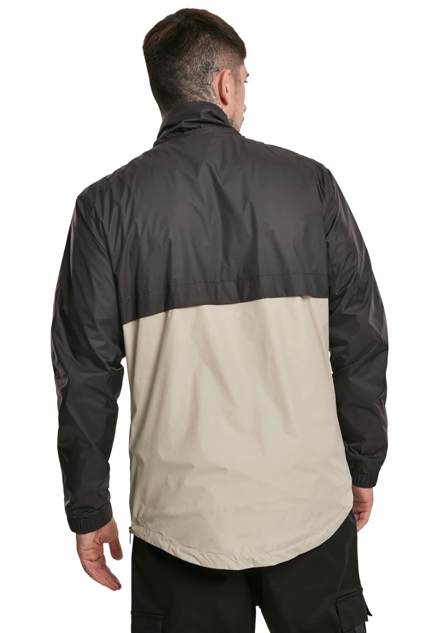 Urban Classics - Stand Up Collar Pull Over Black/Concrete - Windbreaker | Men-Image