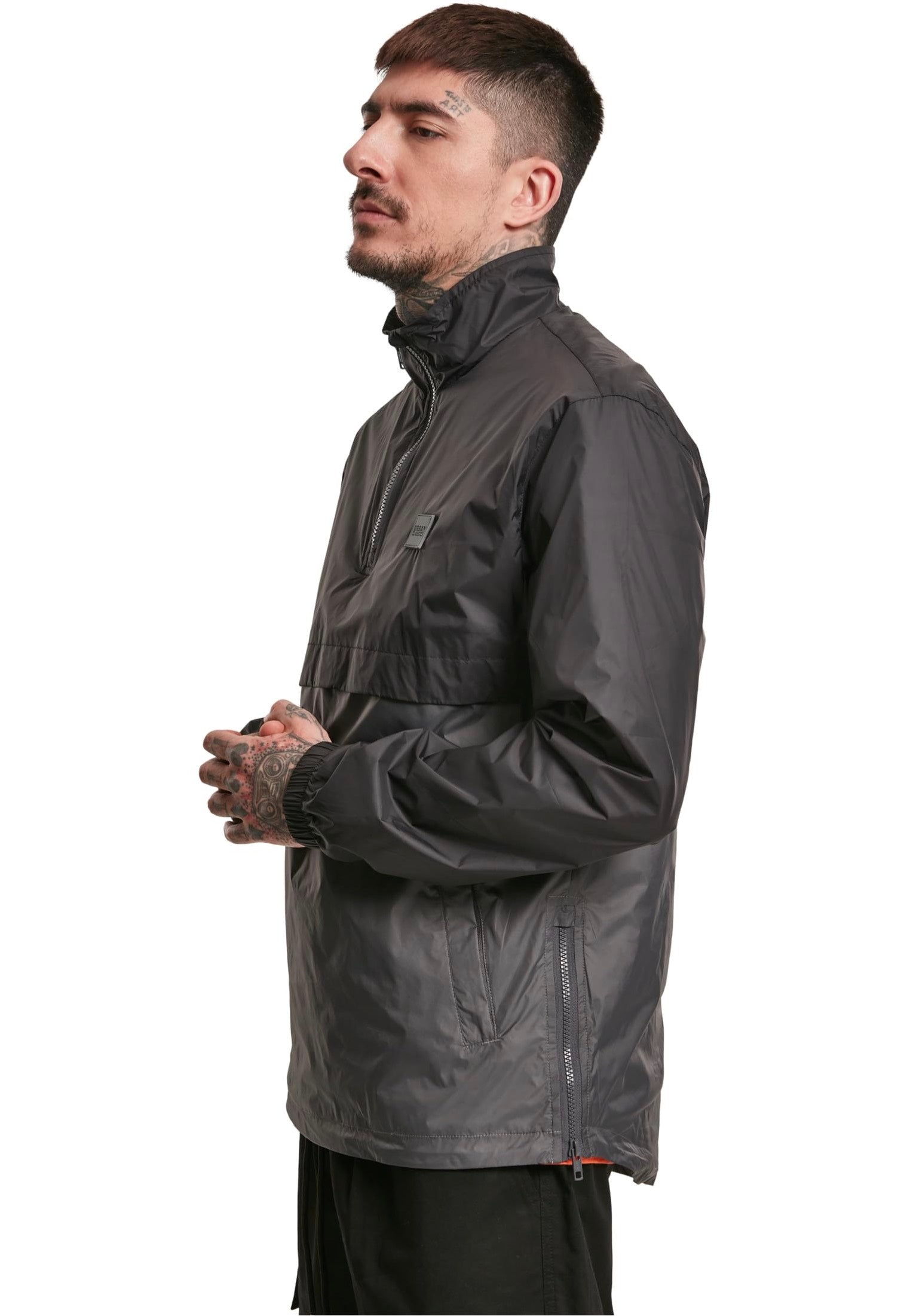 Urban Classics - Stand Up Collar Pull Over Black/Darkshadow - Windbreaker | Men-Image