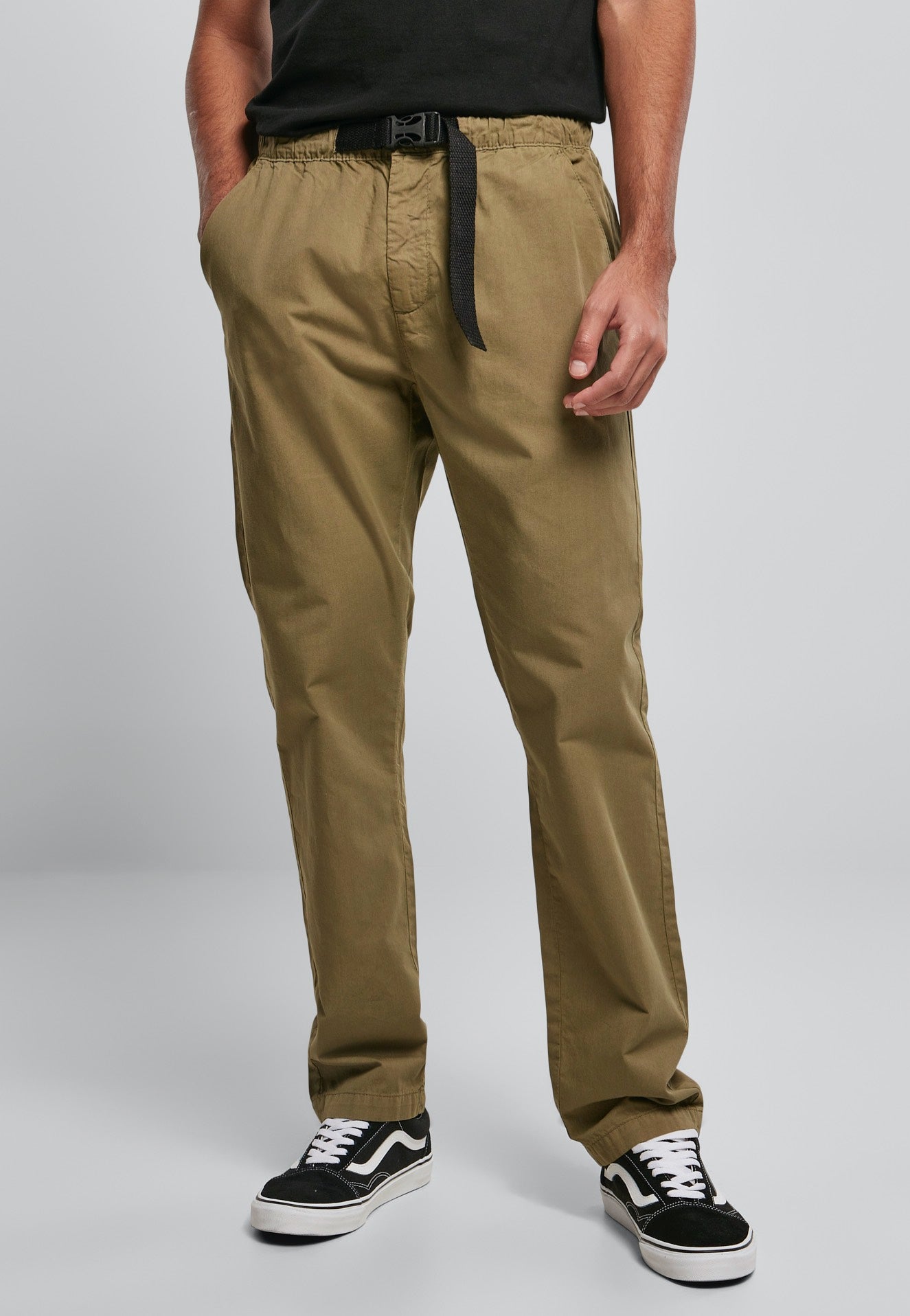 Urban Classics - Straight Leg Chino with Belt Tini Olive - Pants | Men-Image