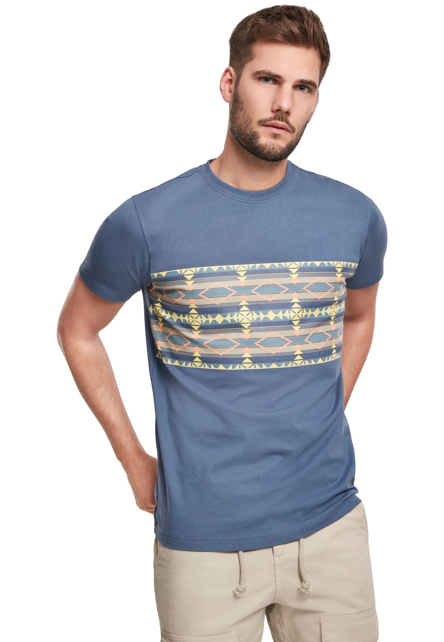 Urban Classics - Inka Pattern Vintageblue - T-Shirt | Men-Image