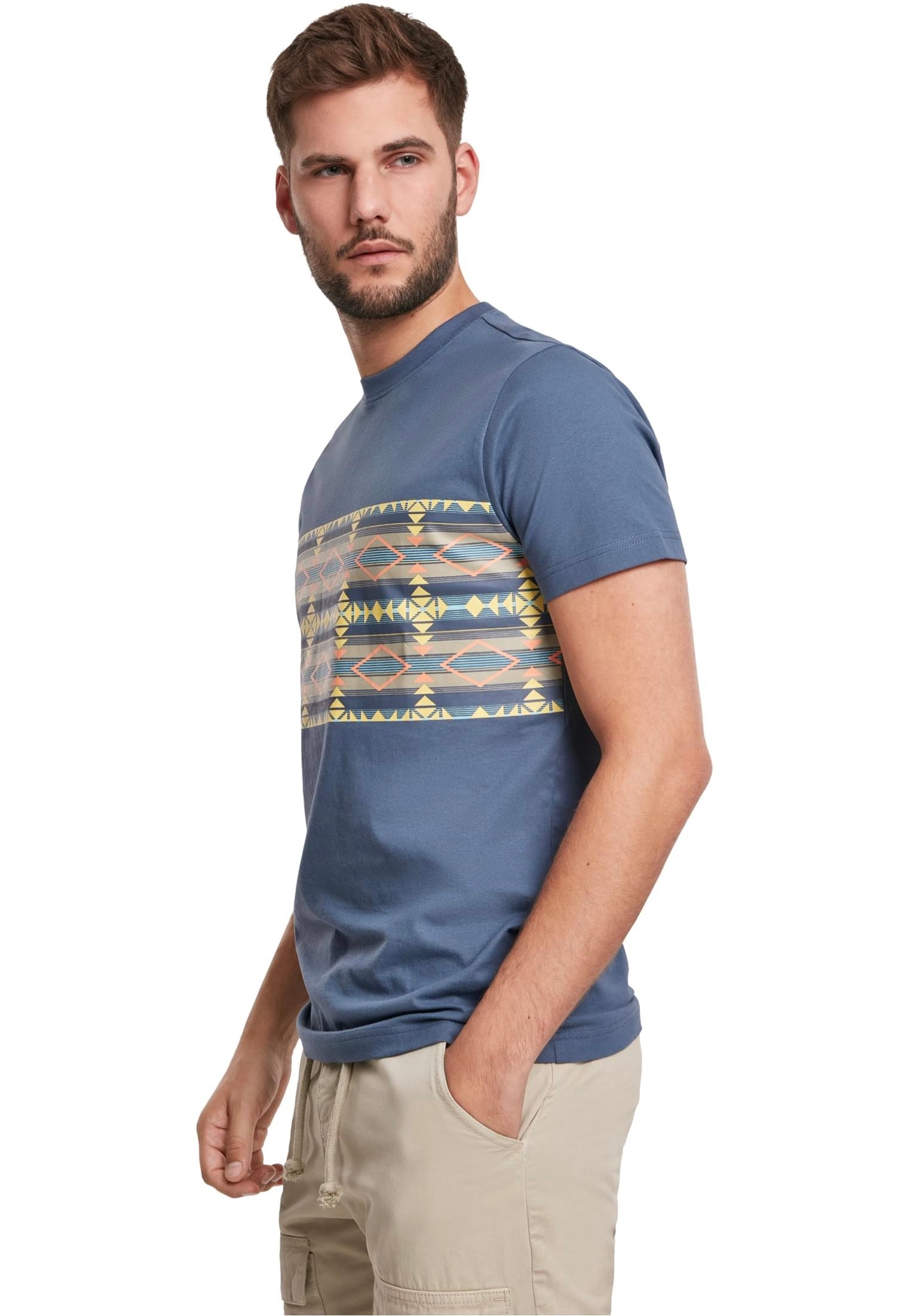 Urban Classics - Inka Pattern Vintageblue - T-Shirt | Men-Image