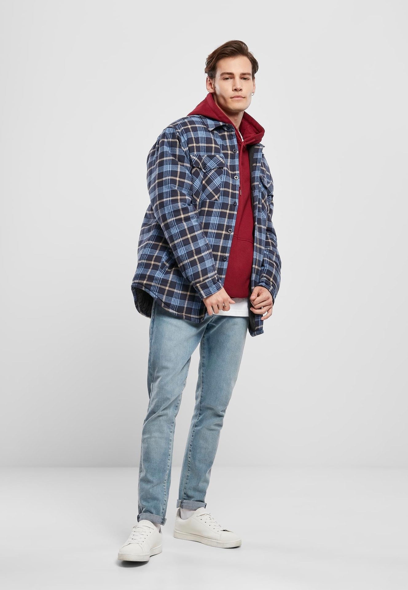 Urban Classics - Plaid Quilted Lightblue/Darkblue - Jacket | Men-Image