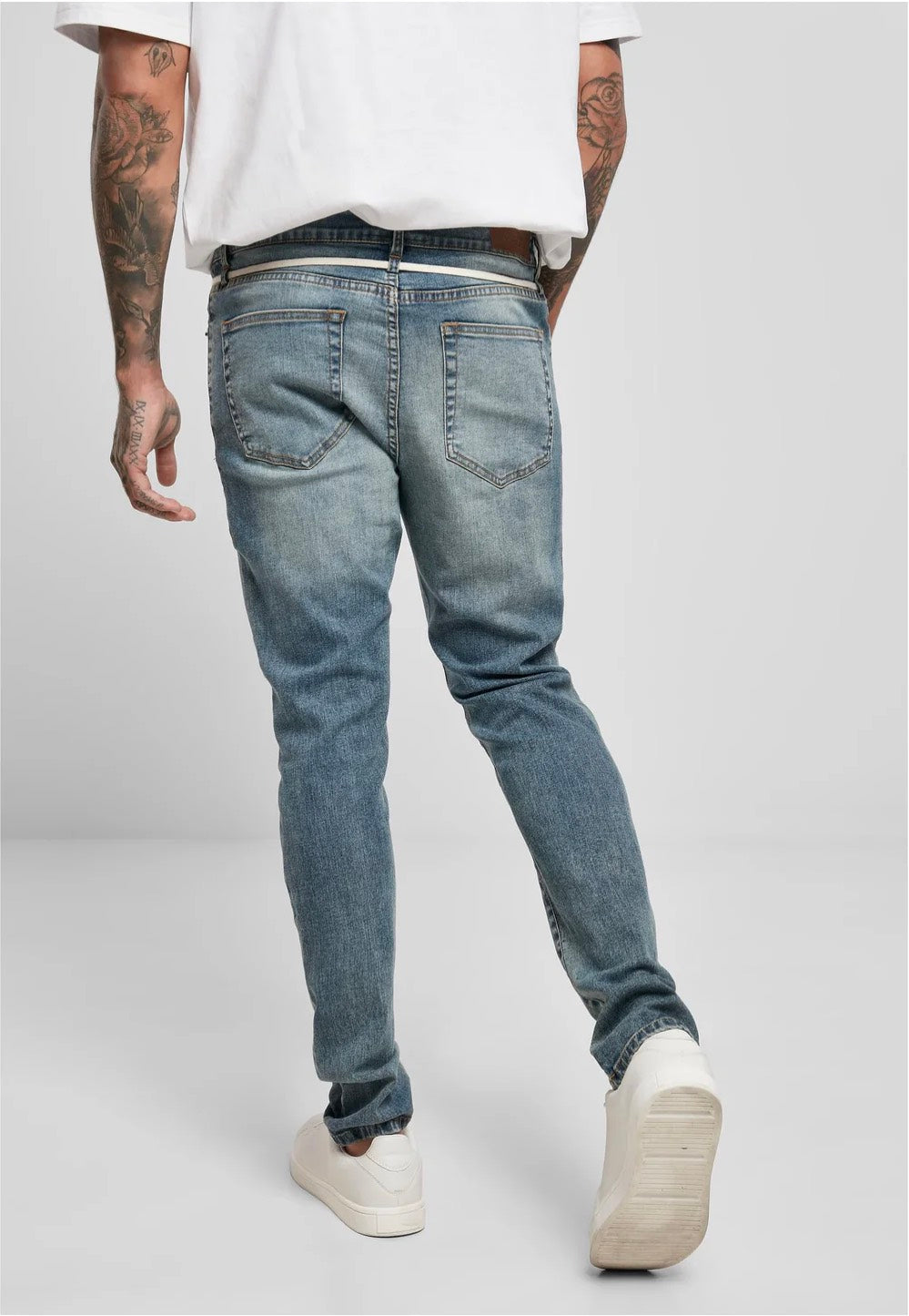 Urban Classics - Slim Fit Drawstring Mid Heavy Destroyed Washed - Jeans | Men-Image