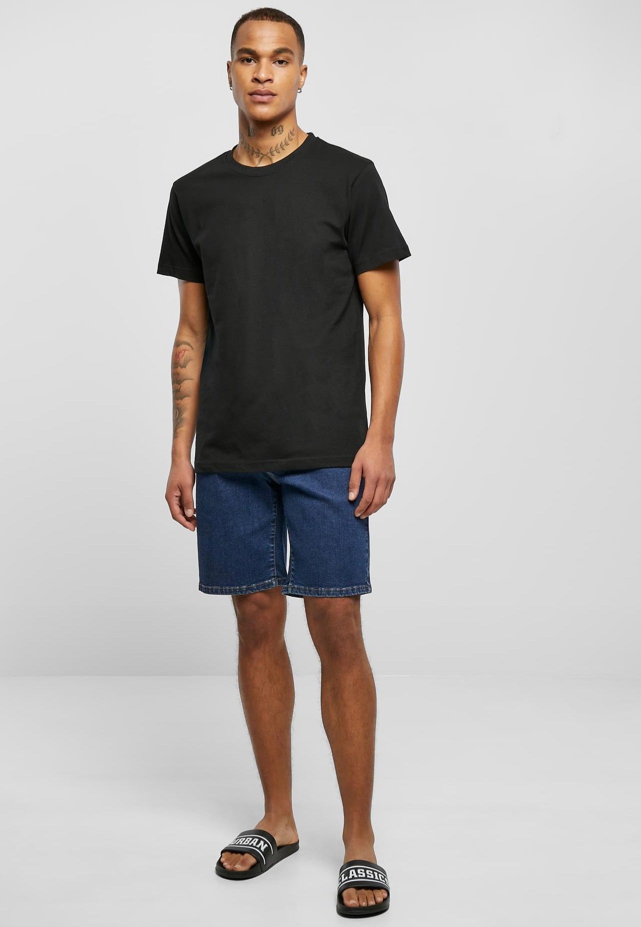 Urban Classics - Relaxed Fit Jeans Mid Indigo Washed - Shorts | Men-Image