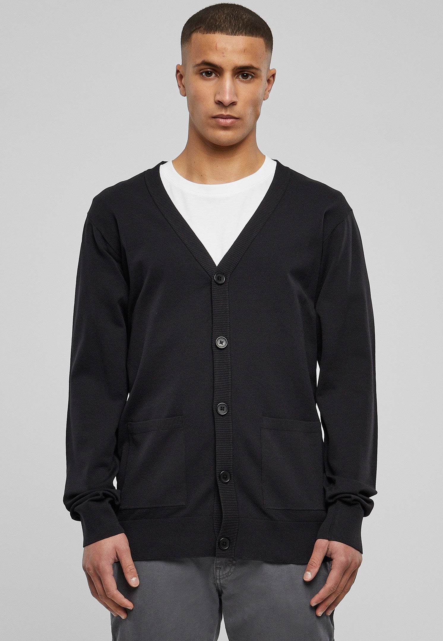 Urban Classics - Fine Black - Cardigan | Men-Image