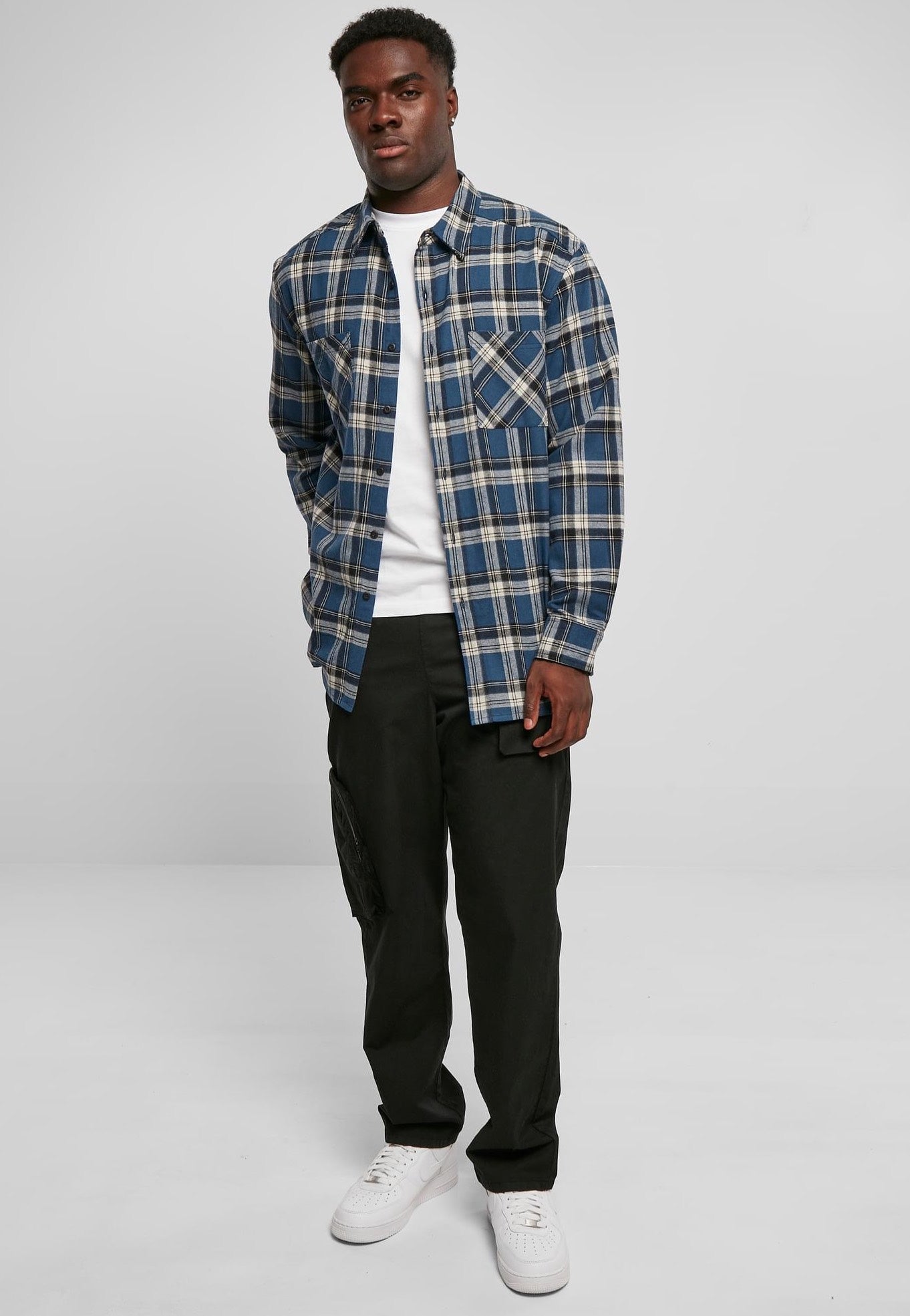 Urban Classics - Lake Check Darkblue/Whitesand - Shirt | Men-Image