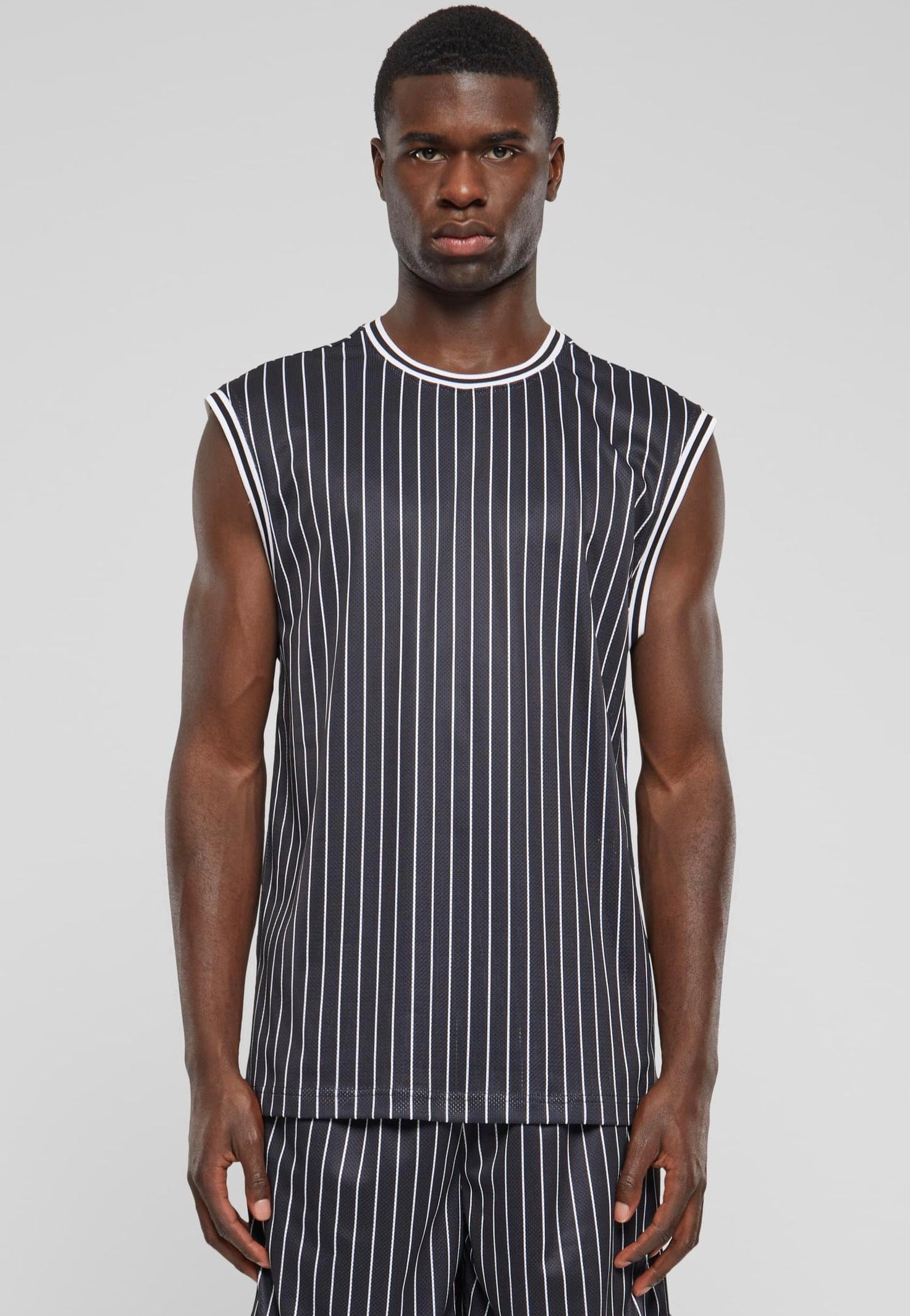Urban Classics - Striped Mesh Black/White - Tank | AFM Records
