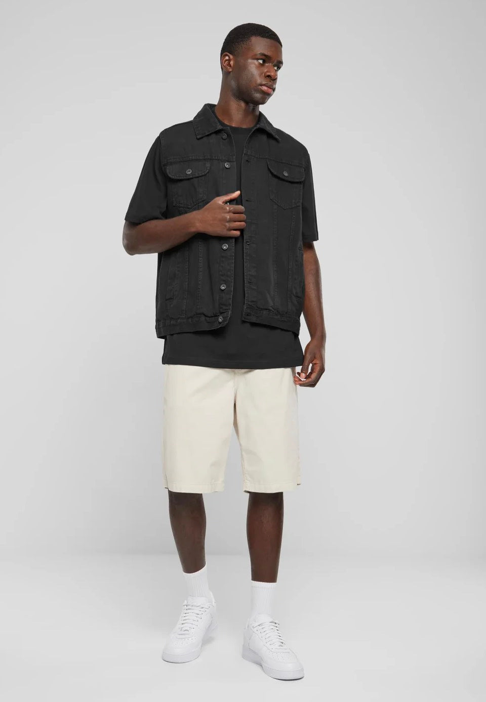 Urban Classics Denim Black Dark Jeans Vest