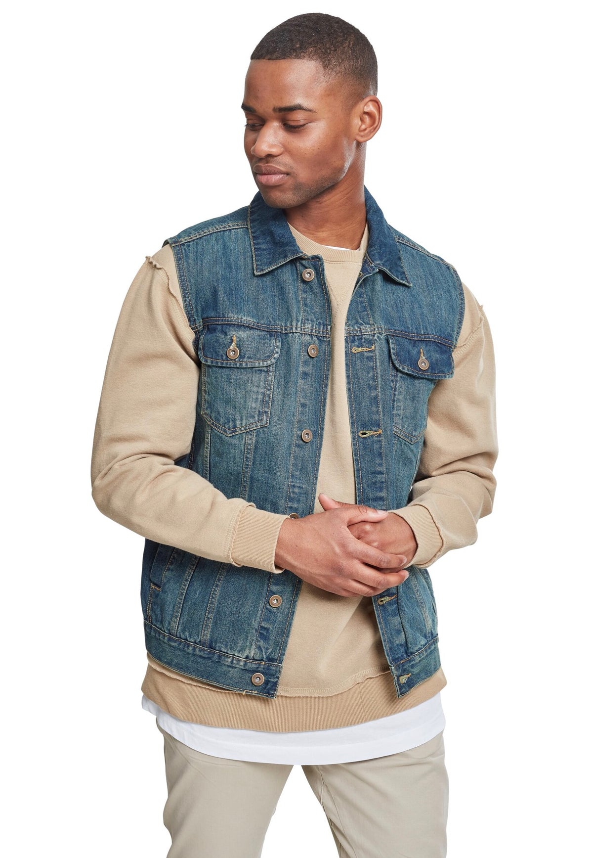 Urban Classics Denim Lightblue Vest