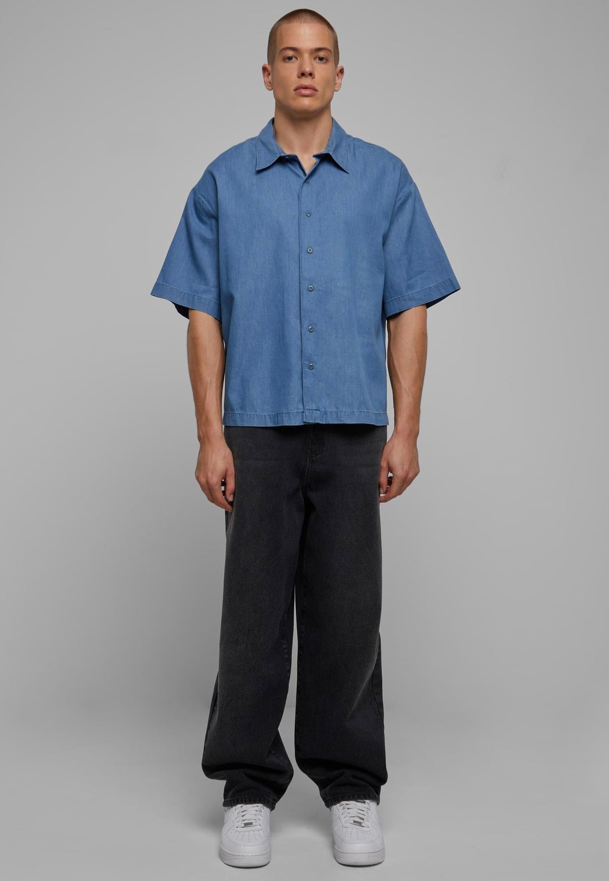 Urban Classics Lightweight Denim Skyblue Washed Shirt